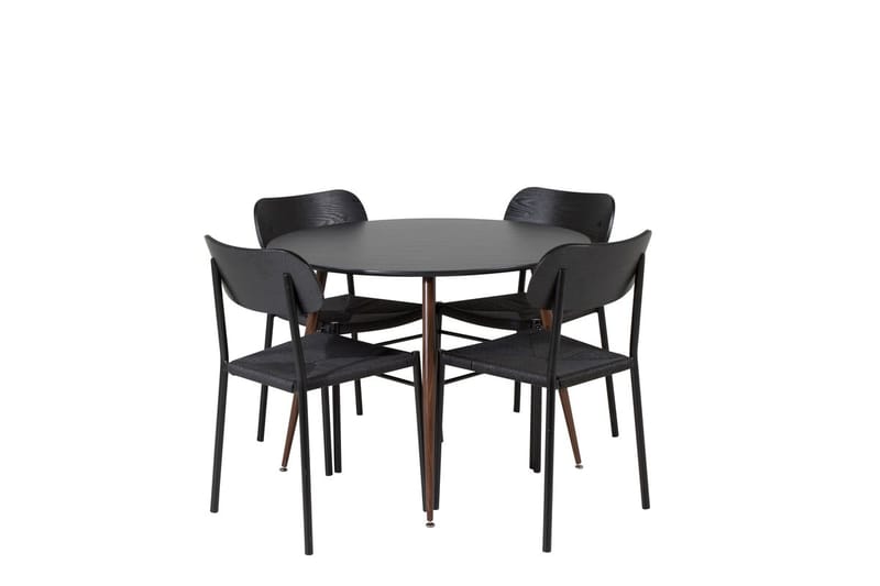 Rund matgrupp Venture Home Svart Svart 4st - Møbler - Bord - Spisegrupper