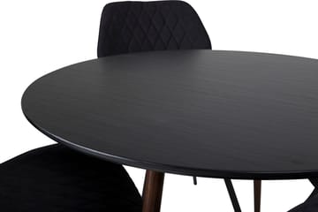 Rund matgrupp Venture Home Svart Svart 4st - Møbler - Bord - Spisegrupper