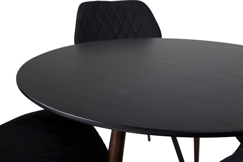 Rund matgrupp Venture Home Svart Svart 4st - Møbler - Bord - Spisegrupper