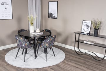 Rund matgrupp Venture Home Svart Svart 4st - Møbler - Bord - Spisegrupper
