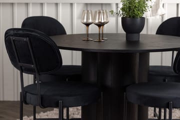Rund matgrupp Venture Home Svart Svart 4st - Møbler - Bord - Spisegrupper