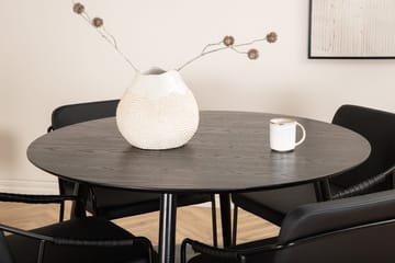 Rund matgrupp Venture Home Svart Svart 4st - Møbler - Bord - Spisegrupper