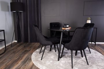 Rund matgrupp Venture Home Svart Svart 4st - Møbler - Bord - Spisegrupper