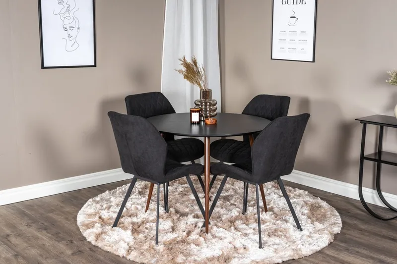 Rund matgrupp Venture Home Svart Svart 4st