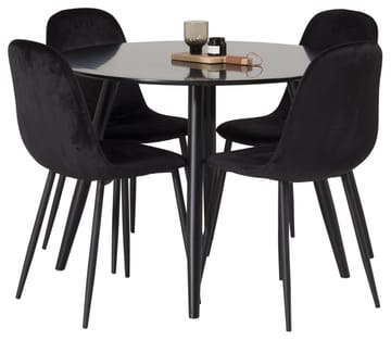 Rund matgrupp Venture Home Svart Svart 4st - Møbler - Bord - Spisegrupper