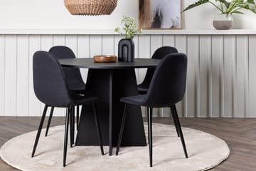 Rund matgrupp Venture Home Svart Svart 4st - Møbler - Bord - Spisegrupper