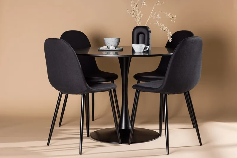 Rund matgrupp Venture Home Svart Svart 4st