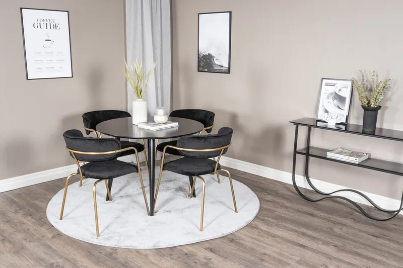 Rund matgrupp Venture Home Svart Svart 4st