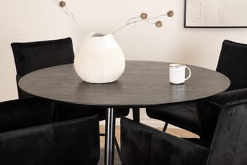 Rund matgrupp Venture Home Svart Svart 4st - Møbler - Bord - Spisegrupper