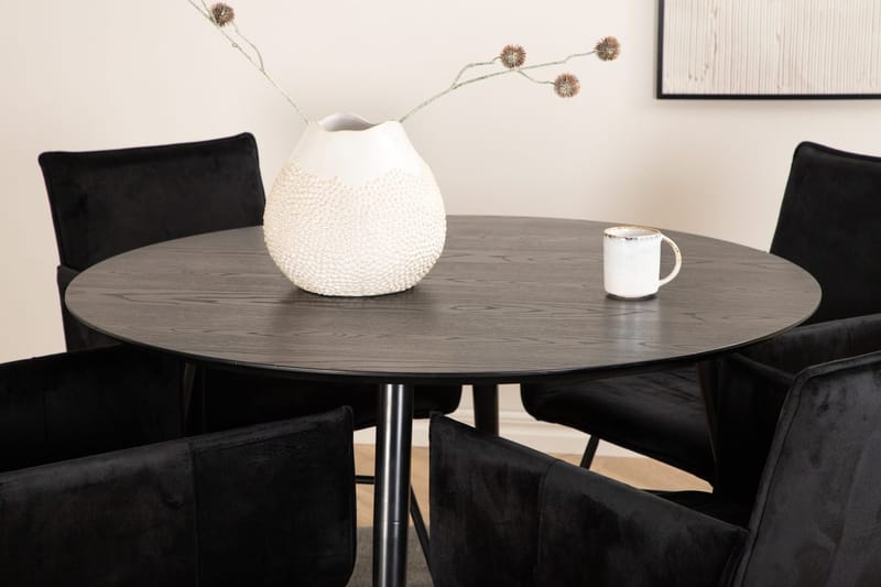 Rund matgrupp Venture Home Svart Svart 4st - Møbler - Bord - Spisegrupper