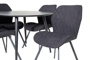 Rund matgrupp Venture Home Svart Svart 4st - Møbler - Bord - Spisegrupper