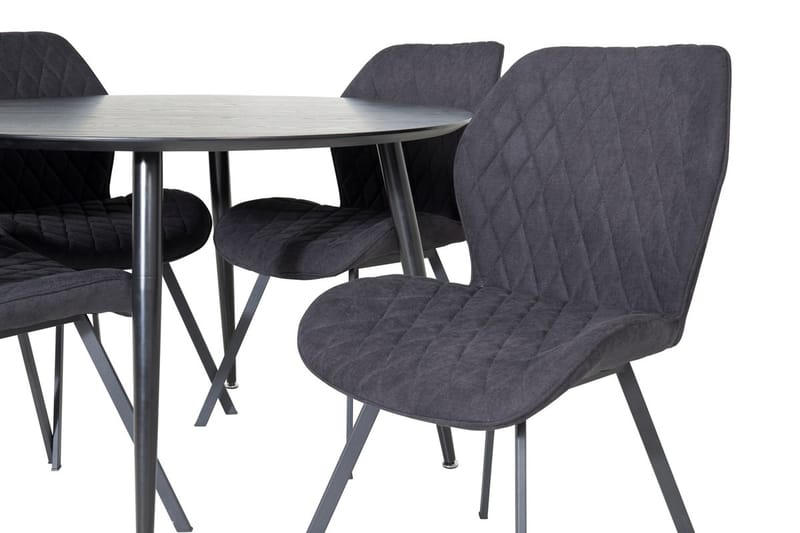 Rund matgrupp Venture Home Svart Svart 4st - Møbler - Bord - Spisegrupper