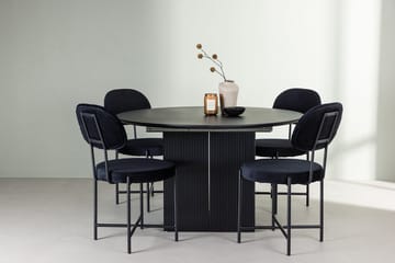Rund matgrupp Venture Home Svart Svart 4st - Møbler - Bord - Spisegrupper