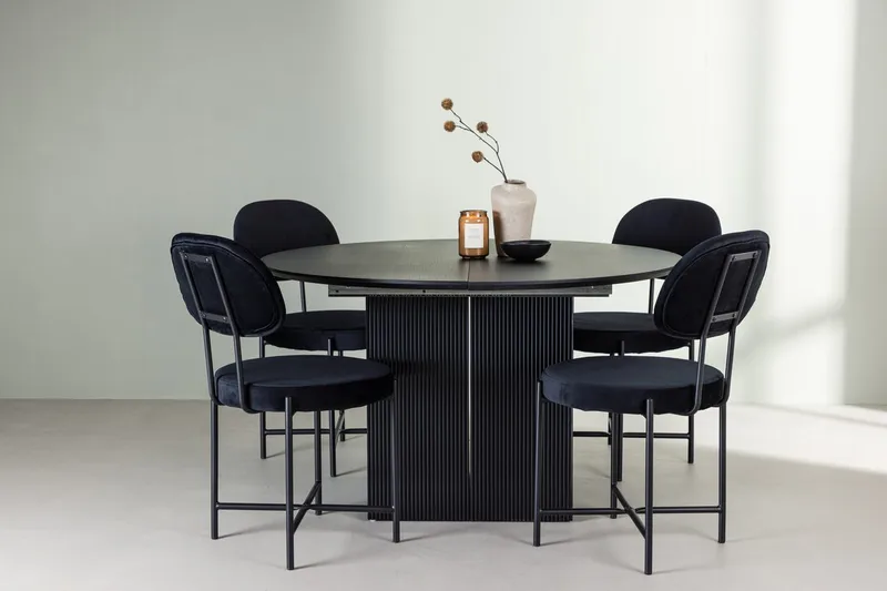 Rund matgrupp Venture Home Svart Svart 4st