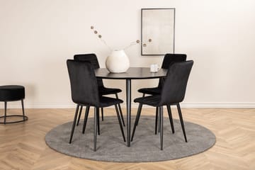 Rund matgrupp Venture Home Svart Svart 4st - Møbler - Bord - Spisegrupper