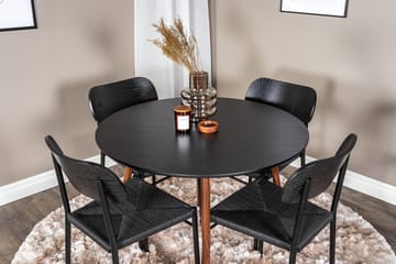Rund matgrupp Venture Home Svart Svart 4st - Møbler - Bord - Spisegrupper