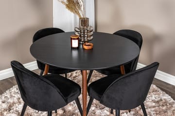 Rund matgrupp Venture Home Svart Svart 4st - Møbler - Bord - Spisegrupper