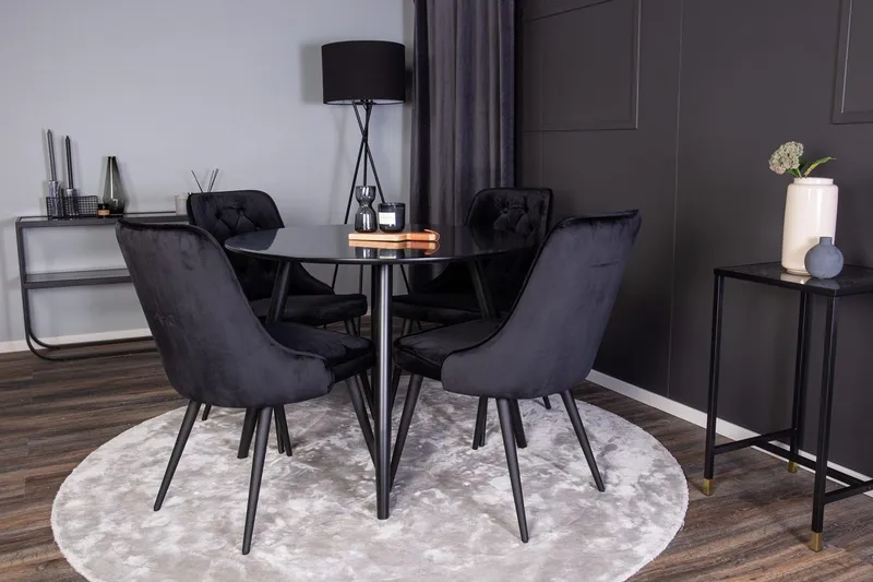Rund matgrupp Venture Home Svart Svart 4st