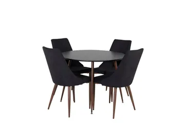 Rund matgrupp Venture Home Svart Svart 4st - Møbler - Bord - Spisegrupper