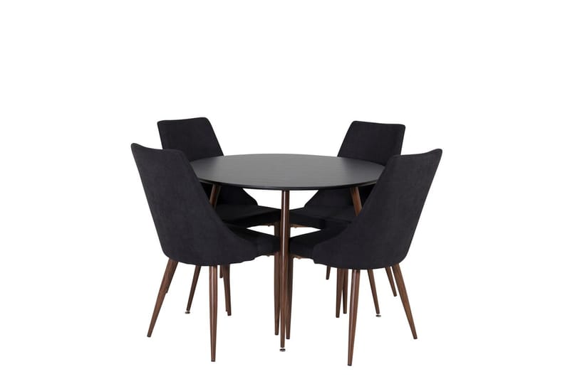 Rund matgrupp Venture Home Svart Svart 4st - Møbler - Bord - Spisegrupper