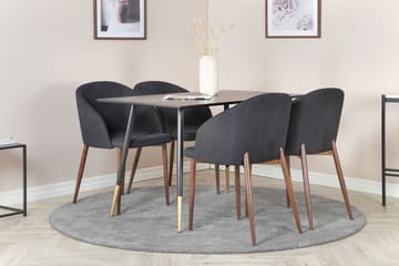 Rund matgrupp Venture Home Svart Svart 4st - Møbler - Bord - Spisegrupper