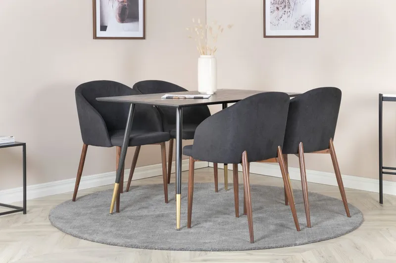 Rund matgrupp Venture Home Svart Svart 4st