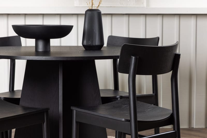 Rund matgrupp Venture Home Svart Svart 4st - Møbler - Bord - Spisegrupper