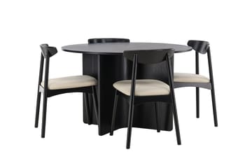 Rund matgrupp Venture Home Svart Svart 4st - Møbler - Bord - Spisegrupper
