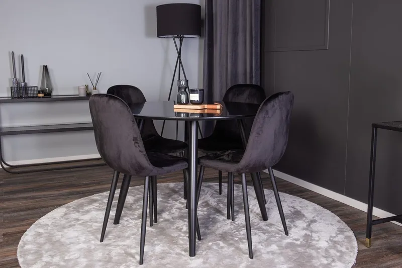 Rund matgrupp Venture Home Svart Svart 4st
