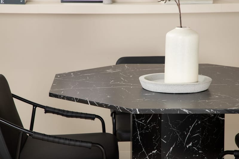 Rund matgrupp Venture Home Svart Svart 4st - Møbler - Bord - Spisegrupper