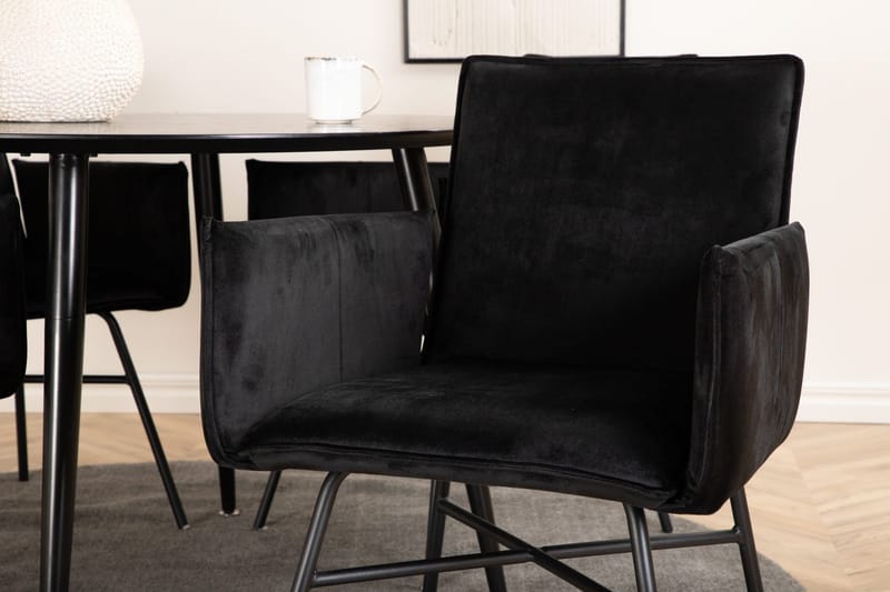 Rund matgrupp Venture Home Svart Svart 4st - Møbler - Bord - Spisegrupper