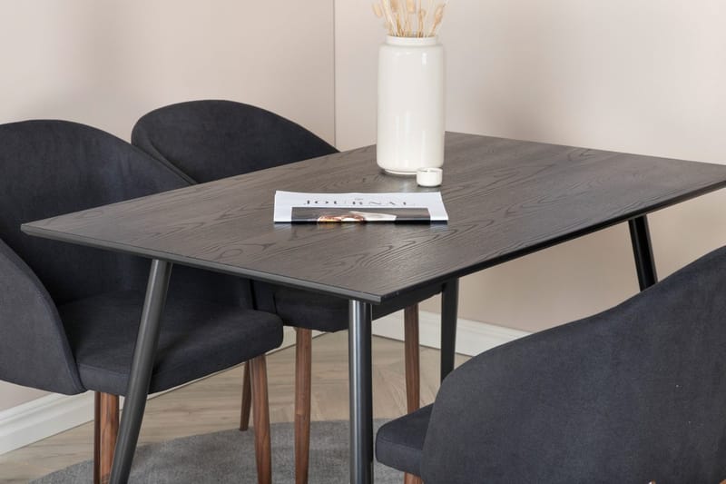 Rund matgrupp Venture Home Svart Svart 4st - Møbler - Bord - Spisegrupper