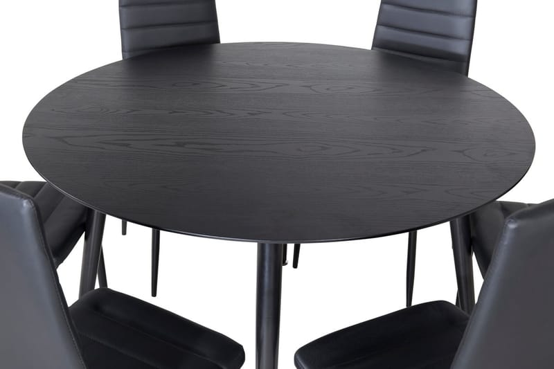 Rund matgrupp Venture Home Svart Svart 6st - Møbler - Bord - Spisegrupper