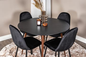 Rund matgrupp Venture Home Svart Svart/Brun 4st - Møbler - Bord - Spisegrupper