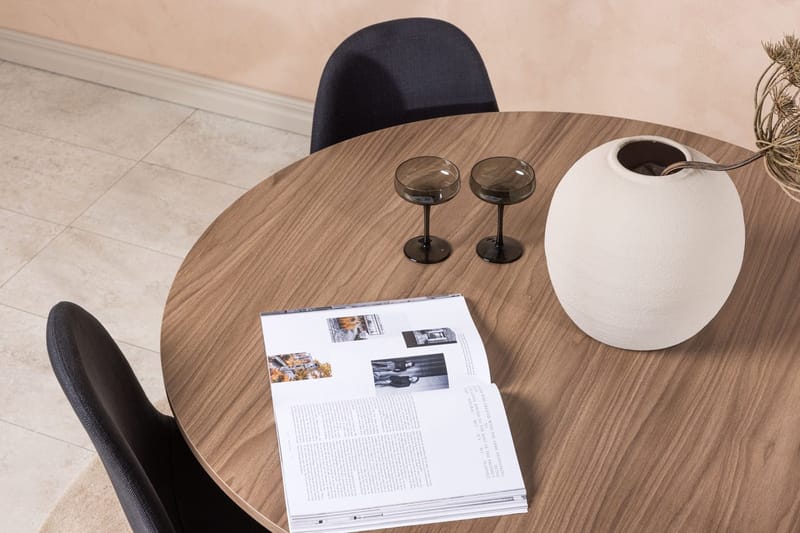 Rund matgrupp Venture Home Svart Valnöt 4st - Møbler - Bord - Spisegrupper