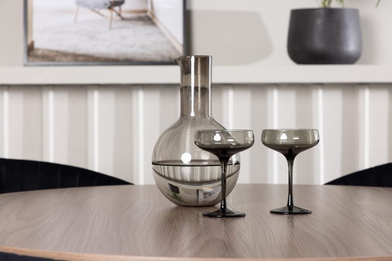 Rund matgrupp Venture Home Svart Valnöt 4st - Møbler - Bord - Spisegrupper