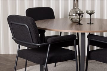 Rund matgrupp Venture Home Svart Valnöt 4st - Møbler - Bord - Spisegrupper