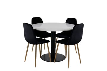 Rund matgrupp Venture Home Svart Vit 4st - Møbler - Bord - Spisegrupper