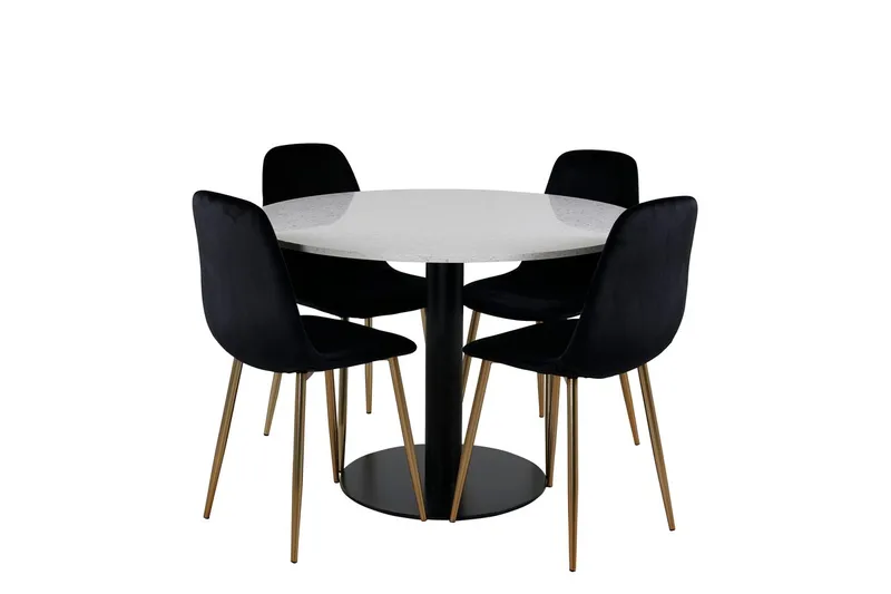 Rund matgrupp Venture Home Svart Vit 4st