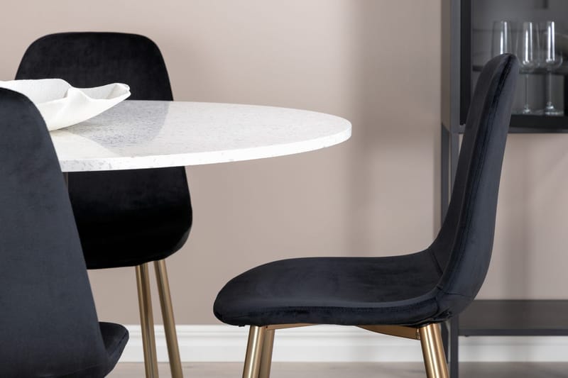 Rund matgrupp Venture Home Svart Vit 4st - Møbler - Bord - Spisegrupper