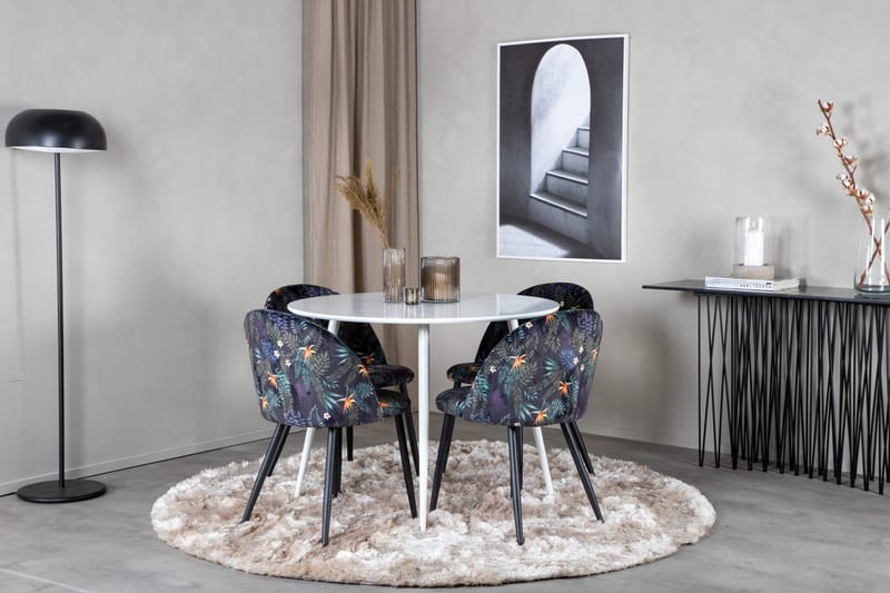 Rund matgrupp Venture Home Svart Vit 4st