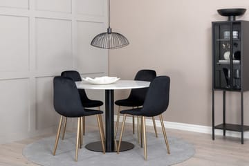 Rund matgrupp Venture Home Svart Vit 4st - Møbler - Bord - Spisegrupper