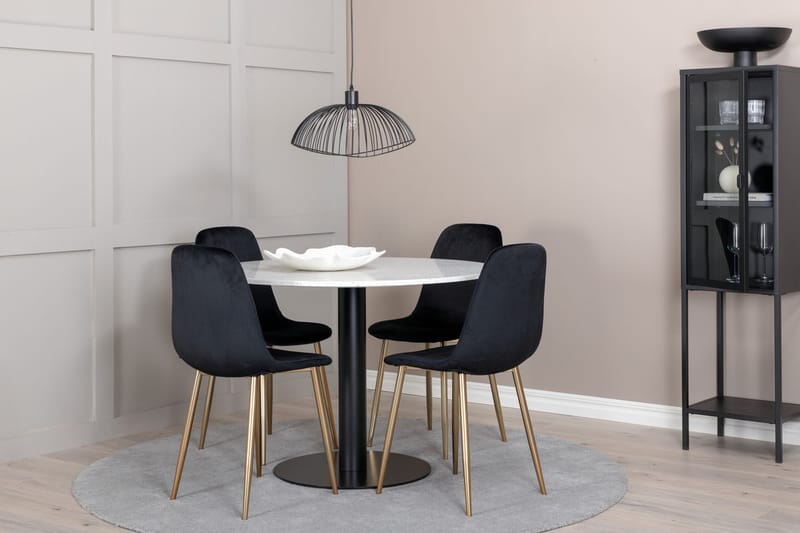 Rund matgrupp Venture Home Svart Vit 4st - Møbler - Bord - Spisegrupper