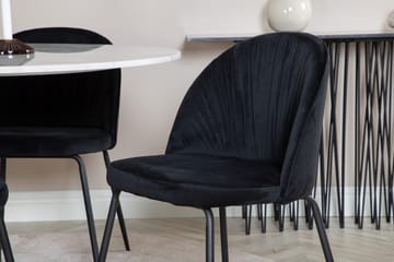Rund matgrupp Venture Home Svart Vit marmor 4st - Møbler - Bord - Spisegrupper