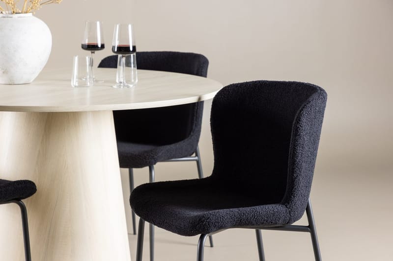 Rund matgrupp Venture Home Svart Vitputsad 4st - Møbler - Bord - Spisegrupper