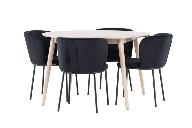 Rund matgrupp Venture Home Svart Vitputsad 4st - Møbler - Bord - Spisegrupper