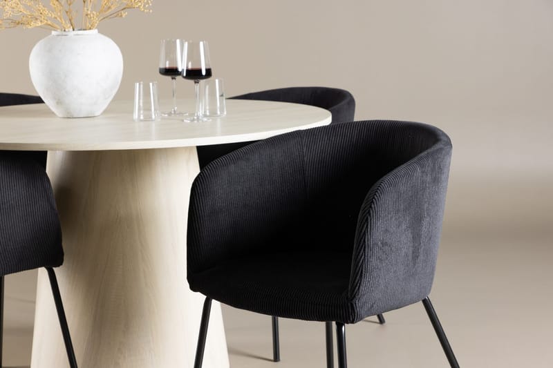 Rund matgrupp Venture Home Svart Vitputsad 4st - Møbler - Bord - Spisegrupper