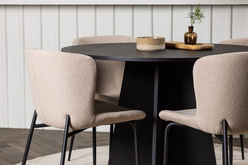 Rund matgrupp Venture Home Svart - Møbler - Bord - Spisegrupper
