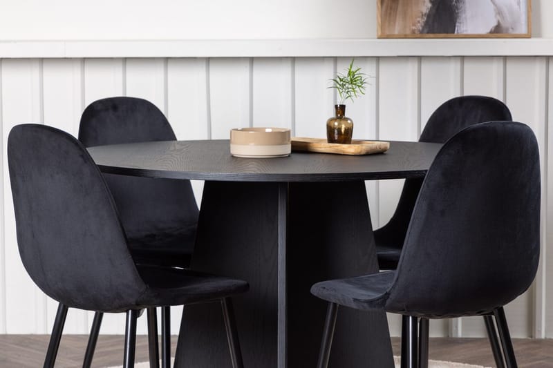 Rund matgrupp Venture Home Svart - Møbler - Bord - Spisegrupper