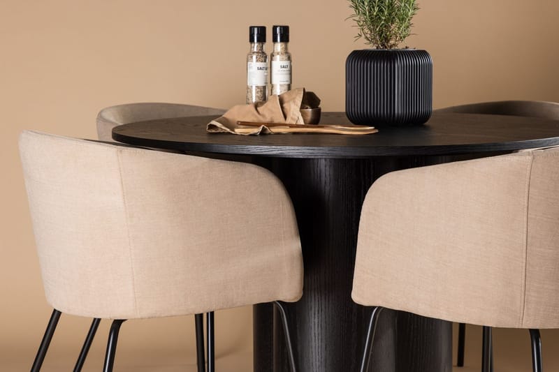 Rund matgrupp Venture Home Svart - Møbler - Bord - Spisegrupper